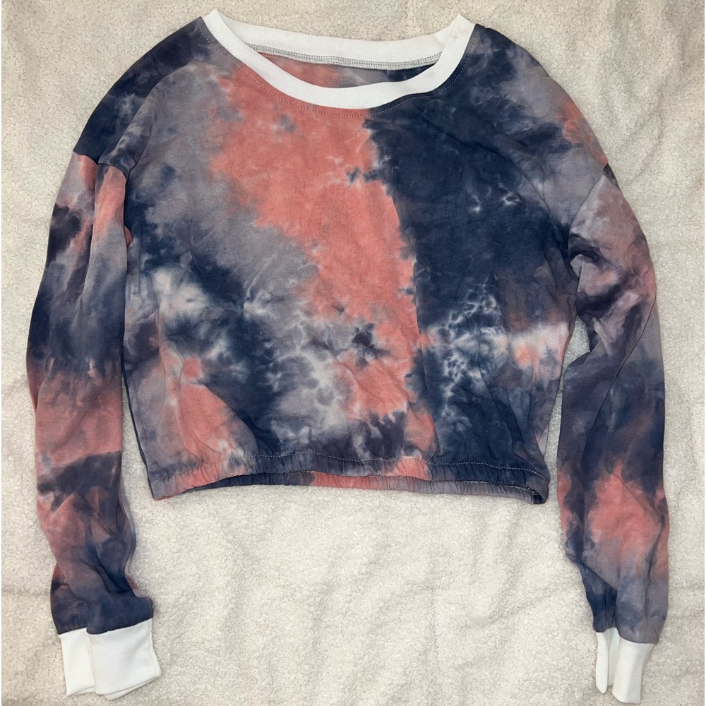 Tie-Dye long sleeve crop-top